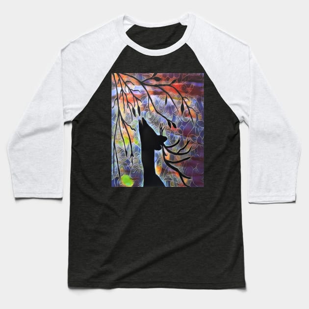 Deer 2 Baseball T-Shirt by All my art